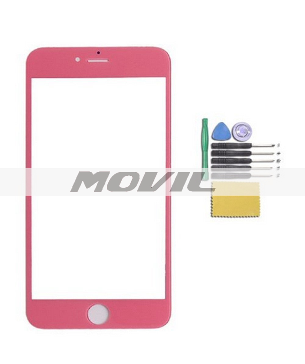 Novelty Candy Color Front Screen Glass Lens Repair Replacement for iPhone 6 plus 5.5 (pink)